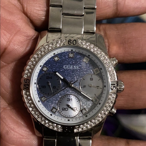 Womens Guess Ice Blue Crystals Watch - Picture 5 of 9